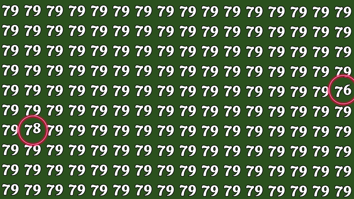 Optical Illusion: Within 6 Seconds Spot The Number 76 and 78 among 79