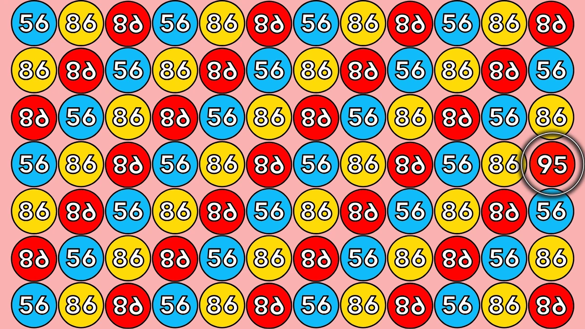 Optical Illusion: Within 6 Seconds Spot The Number 95 among 56,86 and Inverted 68