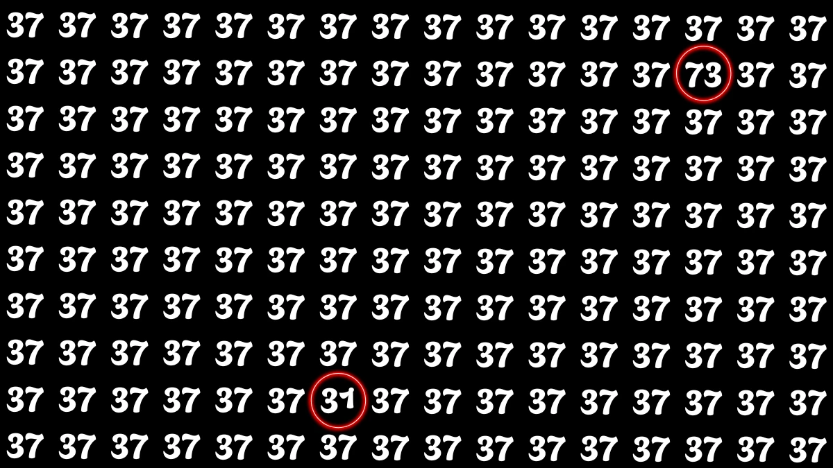 Optical Illusion: Within 7 Seconds Spot The Number 31 and 73 among 37