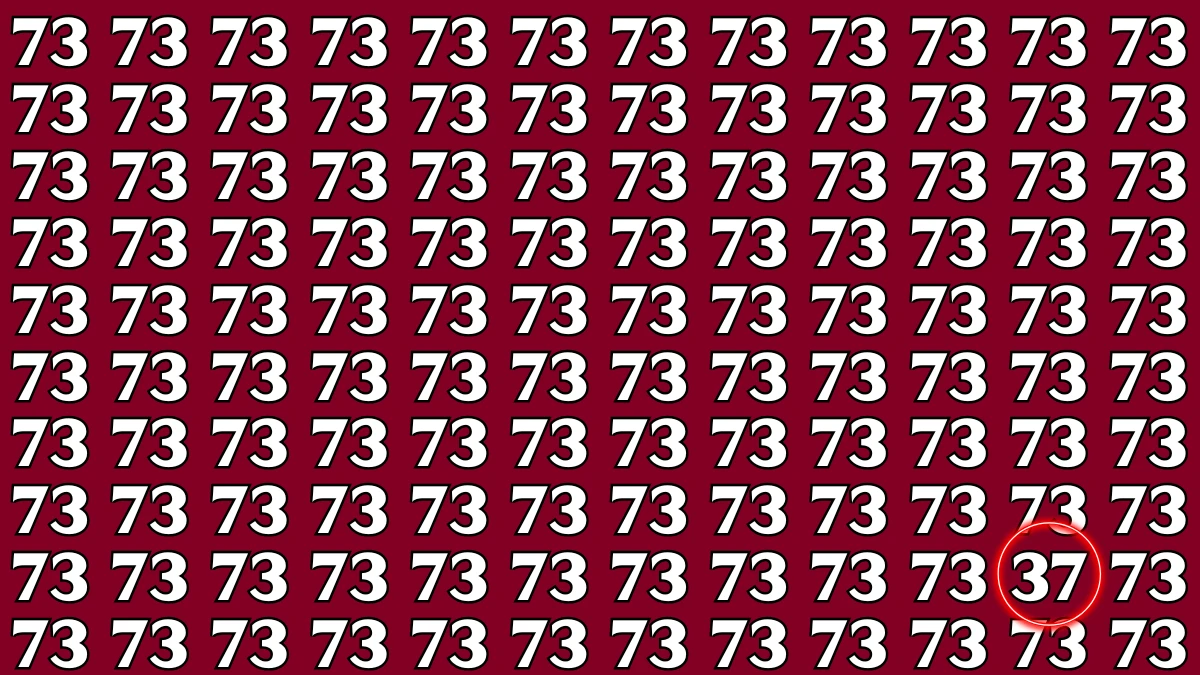Optical Illusion: Within 7 Seconds Spot The Number 37 among 73
