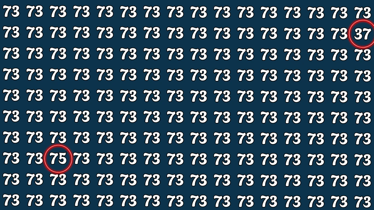 Optical Illusion: Within 7 Seconds Spot The Number 37 and 75 among 73