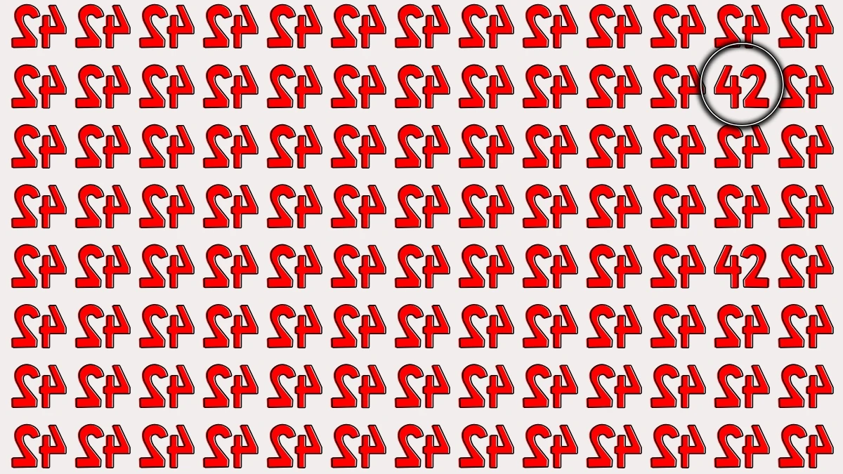Optical Illusion: Within 7 Seconds Spot The Number 42 among Inverted 42