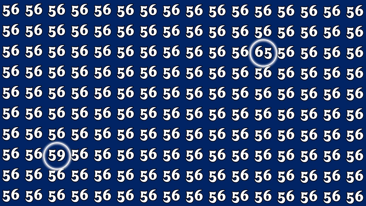 Optical Illusion: Within 7 Seconds Spot The Number 59 and 65 among 56
