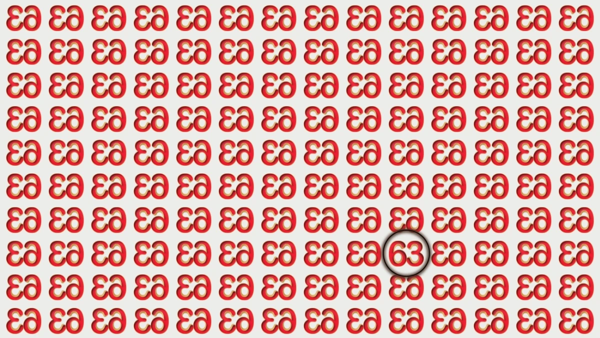 Optical Illusion: Within 7 Seconds Spot The Number 63 among Inverted 63