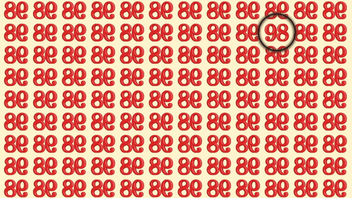 Optical Illusion: Within 7 Seconds Spot The Number 98 among Inverted 98