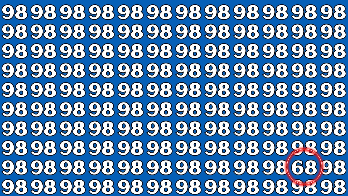 Optical Illusion: Within 8 Seconds Spot The Number 68 among 98