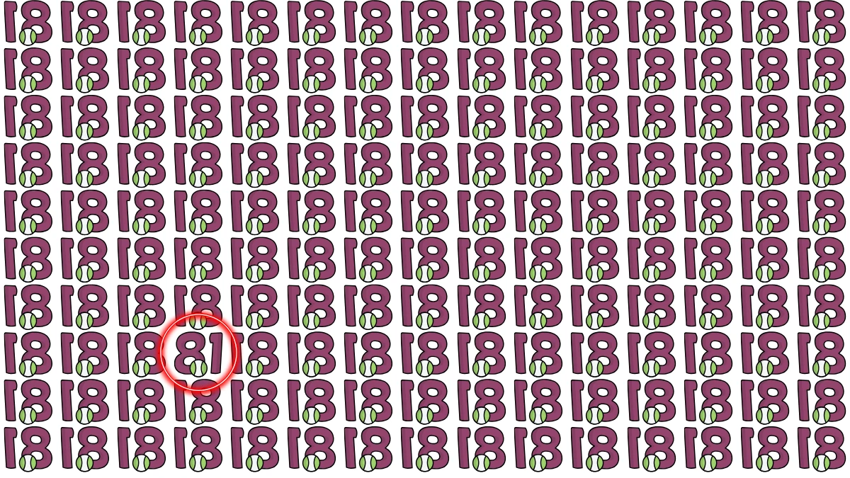 Optical Illusion: Within 8 Seconds Spot The Number 81 among Inverted 81