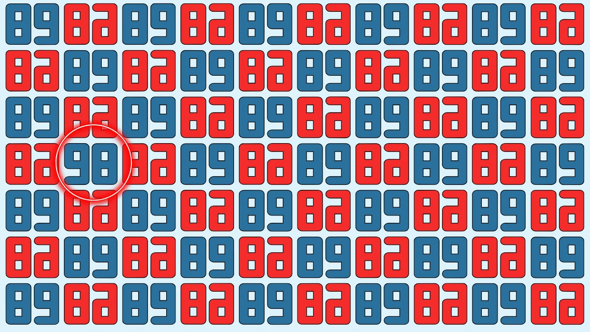 Optical Illusion: Within 8 Seconds Spot The Number 98 among Inverted 89