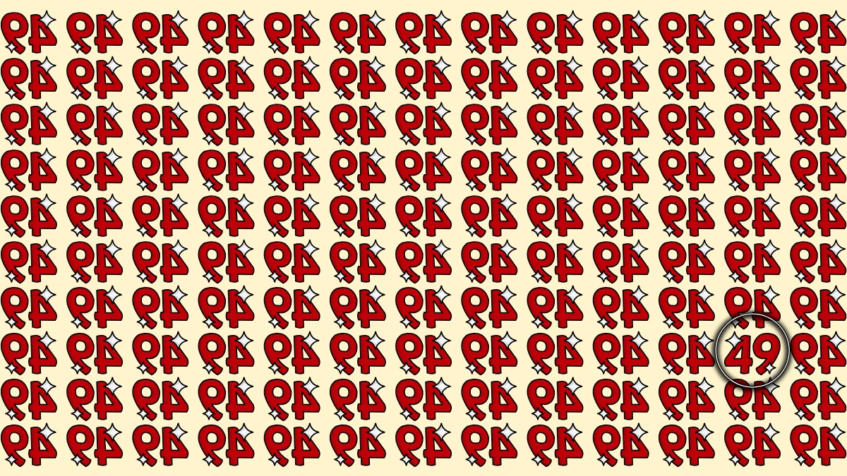 Optical Illusion: Within 9 Seconds Spot The Number 49 among Inverted 49