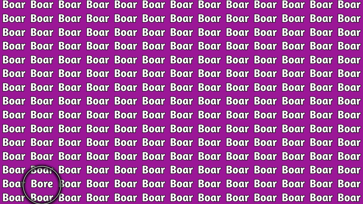 Brain Teaser: Within 5 Seconds Spot The Word Bore among Boar