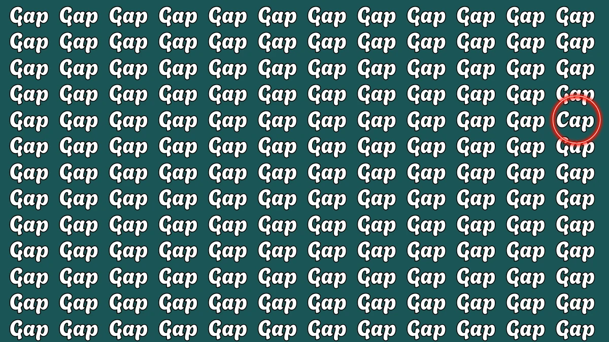 Brain Teaser: Within 5 Seconds Spot The Word Cap among Gap
