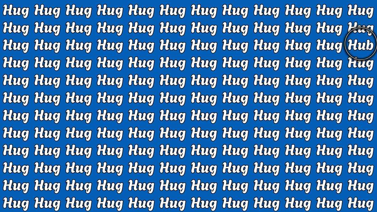 Brain Teaser: Within 5 Seconds Spot The Word Hub among Hug