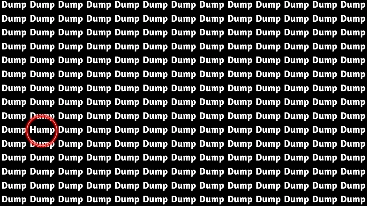 Brain Teaser: Within 5 Seconds Spot The Word Hump among Dump