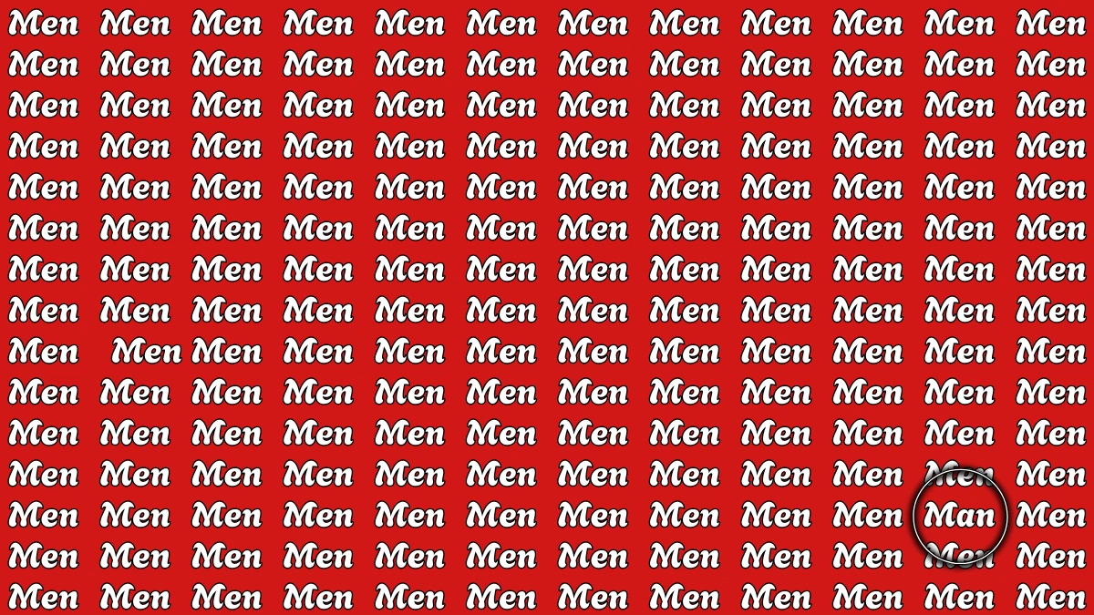 Brain Teaser: Within 5 Seconds Spot The Word Man among Men