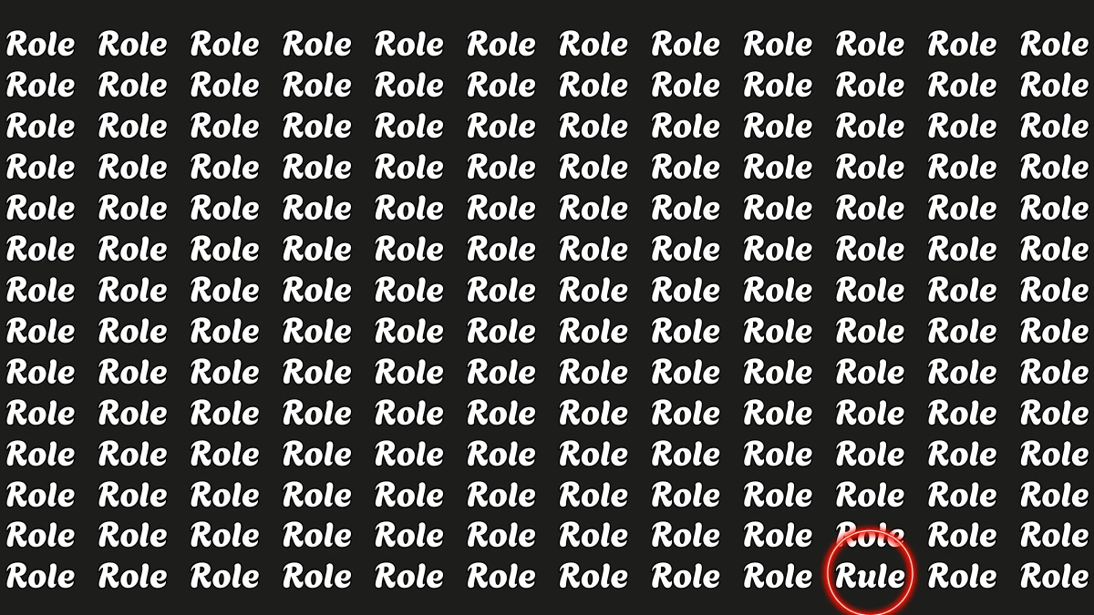 Brain Teaser: Within 5 Seconds Spot The Word Rule among Role