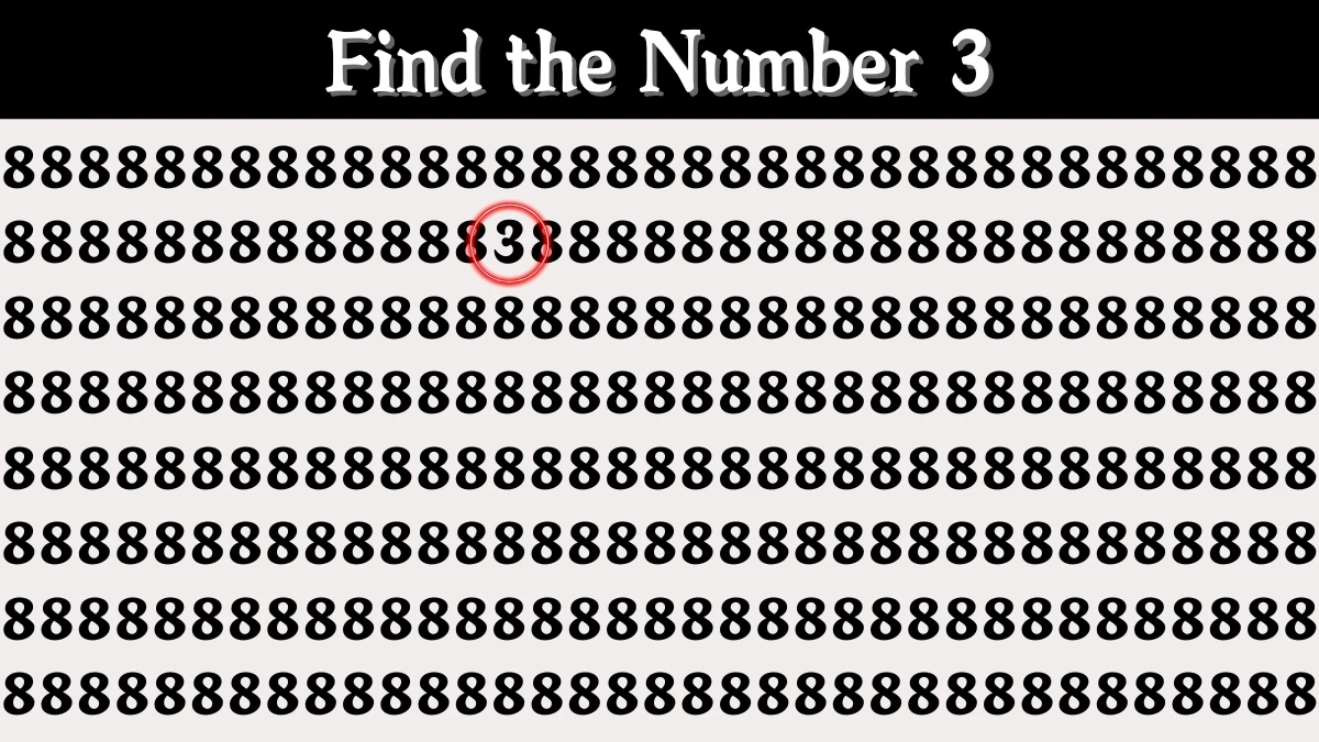 Brain Teaser: Within 6 Seconds Spot The Number 3 among 8