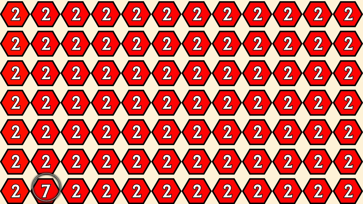 Brain Teaser: Within 7 Seconds Spot The Number 7 among 2
