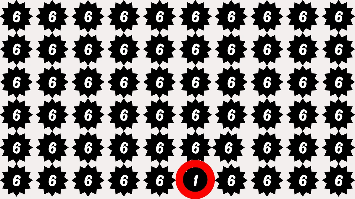 Observation Find it Out: Within 6 Seconds Spot The Number 1 among 6