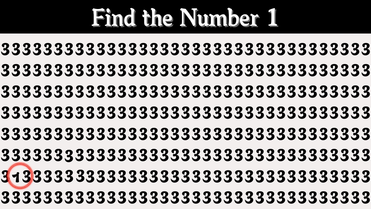 Observation Find it Out: Within 7 Seconds Spot The Number 1 among 3
