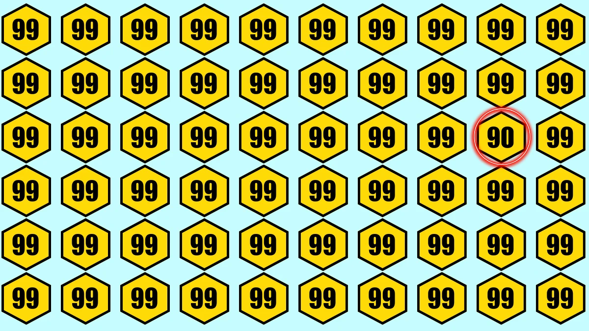 Observation Find it Out: Within 7 Seconds Spot The Number 90 among 99