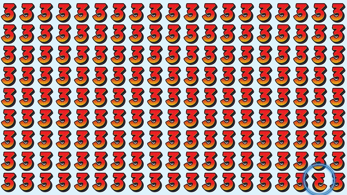 Observation Skills Test: Within 5 Seconds Spot The Inverted 3 among 3