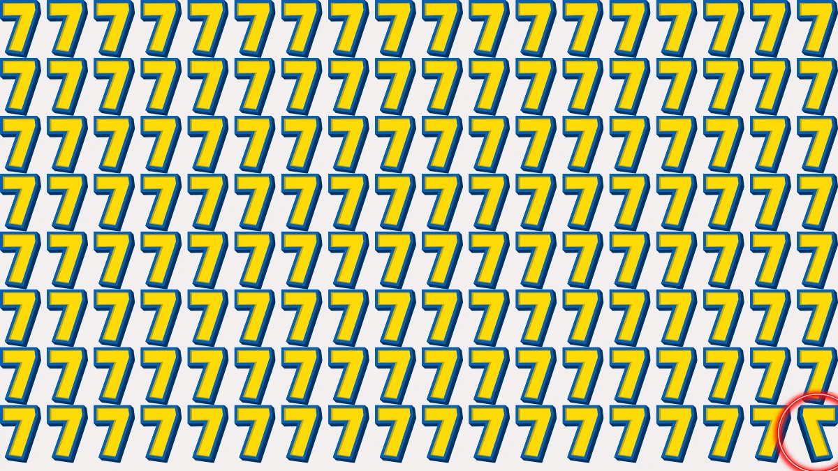 Observation Skills Test: Within 5 Seconds Spot The Inverted 7 among 7