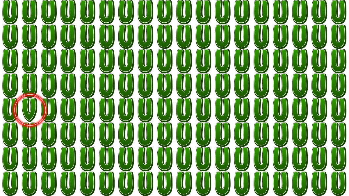 Observation Skills Test: Within 6 Seconds Spot The Letter V among U