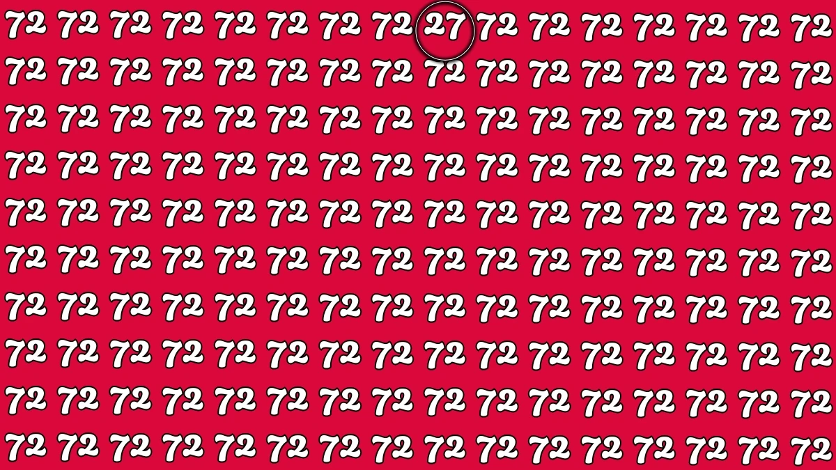 Observation Skills Test: Within 6 Seconds Spot The Number 27 among 72