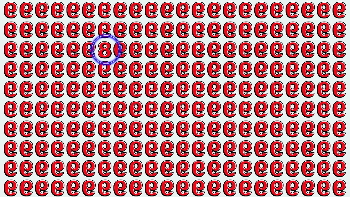 Observation Skills Test: Within 7 Seconds Spot The Number 8 among inverted 9