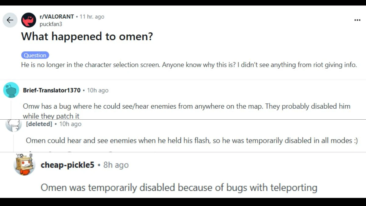 Omen Removed from Valorant: What Happened to Omen Valorant?