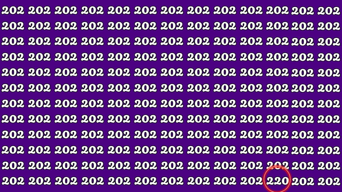 Optical Illusion 7 Seconds Challenge: Only People with Eagle Eyes Can spot the Number 220