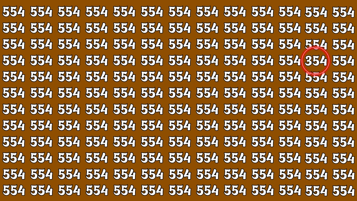 Optical Illusion 7 Seconds Challenge: Only People with Eagle Eyes Can spot the Number 354