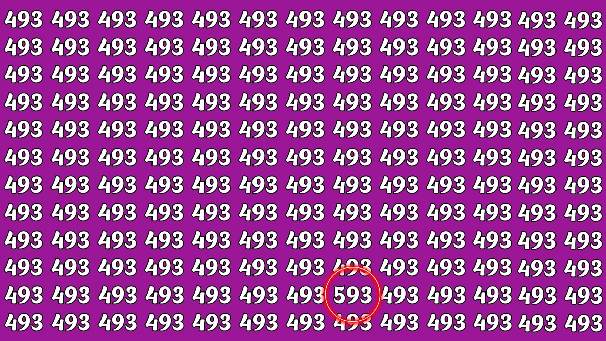 Optical Illusion 7 Seconds Challenge: Only People with Eagle Eyes Can spot the Number 593
