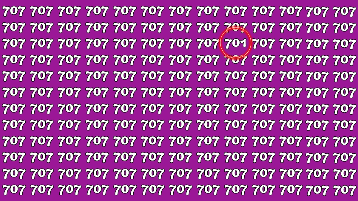 Optical Illusion 7 Seconds Challenge: Only People with Eagle Eyes Can spot the Number 701