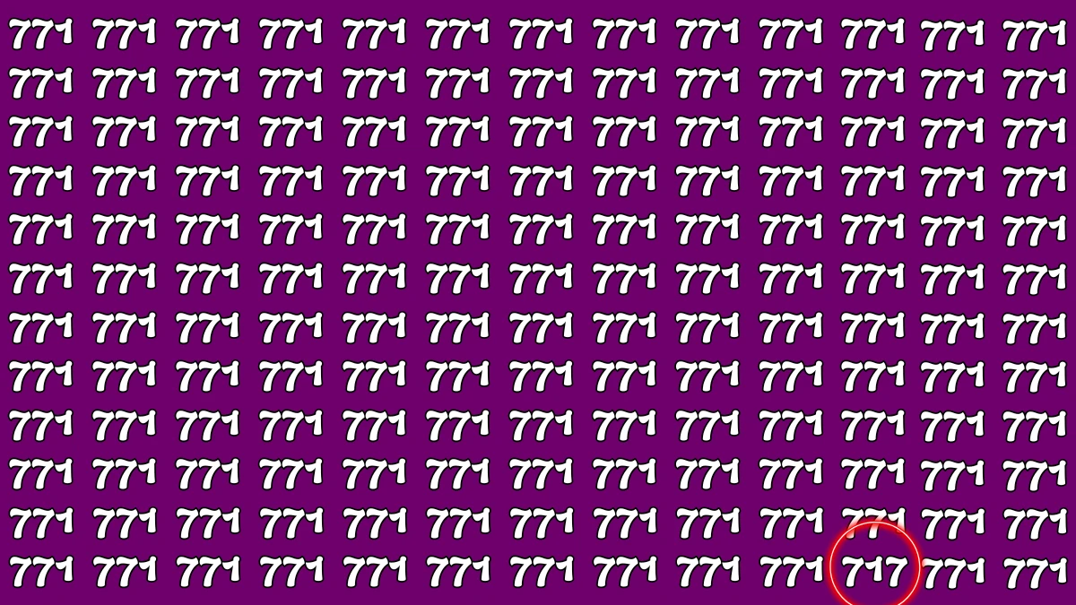 Optical Illusion 7 Seconds Challenge: Only People with Eagle Eyes Can spot the Number 717