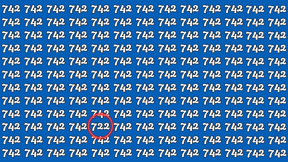 Optical Illusion 7 Seconds Challenge: Only People with Eagle Eyes Can spot the Number 722