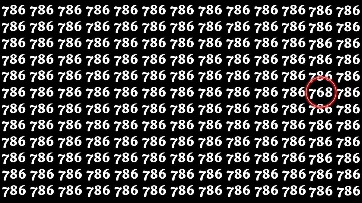 Optical Illusion 7 Seconds Challenge: Only People with Eagle Eyes Can spot the Number 768
