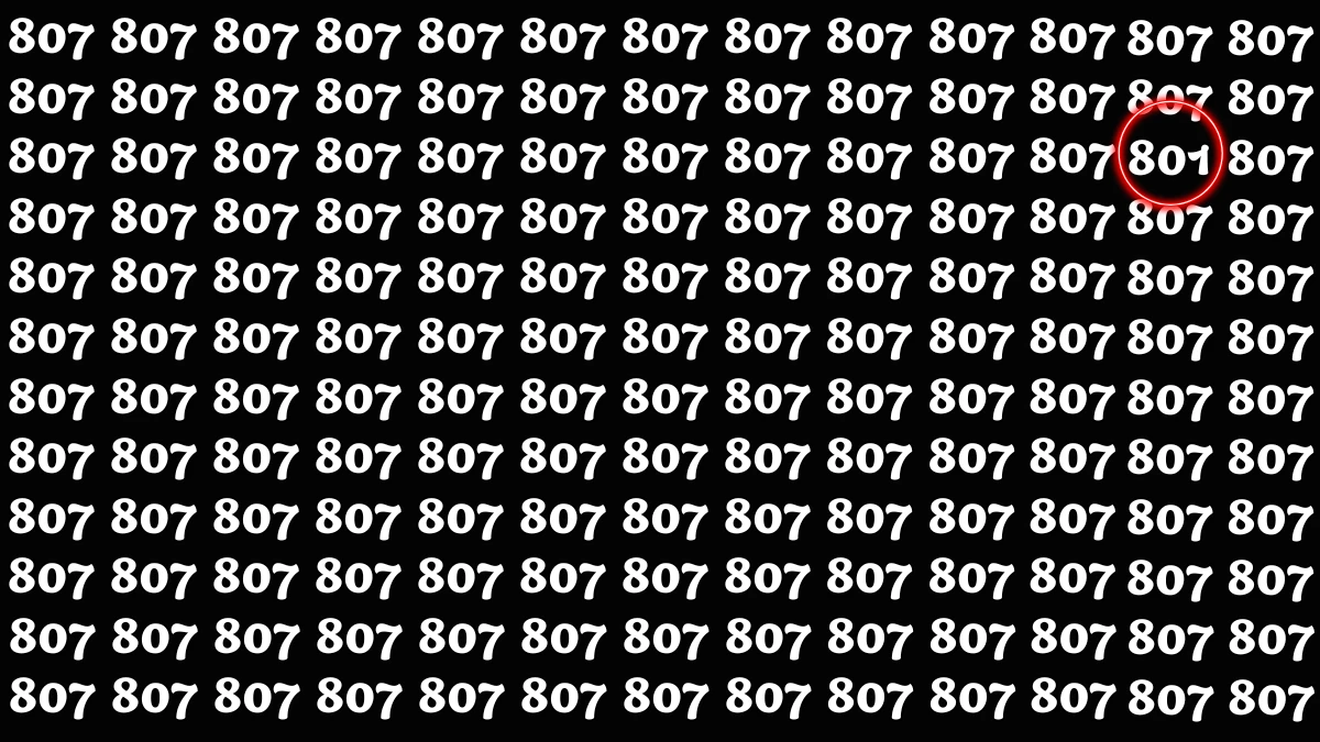 Optical Illusion 8 Seconds Challenge: Only People with Eagle Eyes Can spot the Number 801