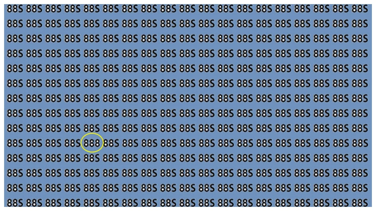 Optical Illusion 8 Seconds Challenge: Only People with Eagle Eyes Can spot the Number 888