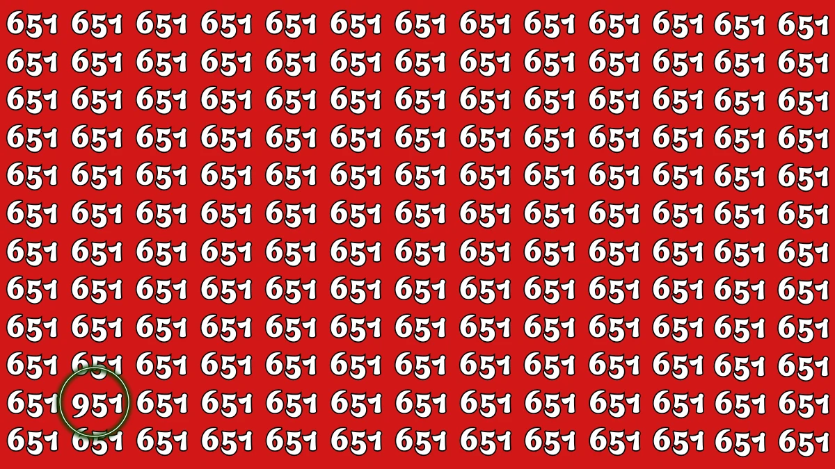 Optical Illusion 8 Seconds Challenge: Only People with Eagle Eyes Can spot the Number 951