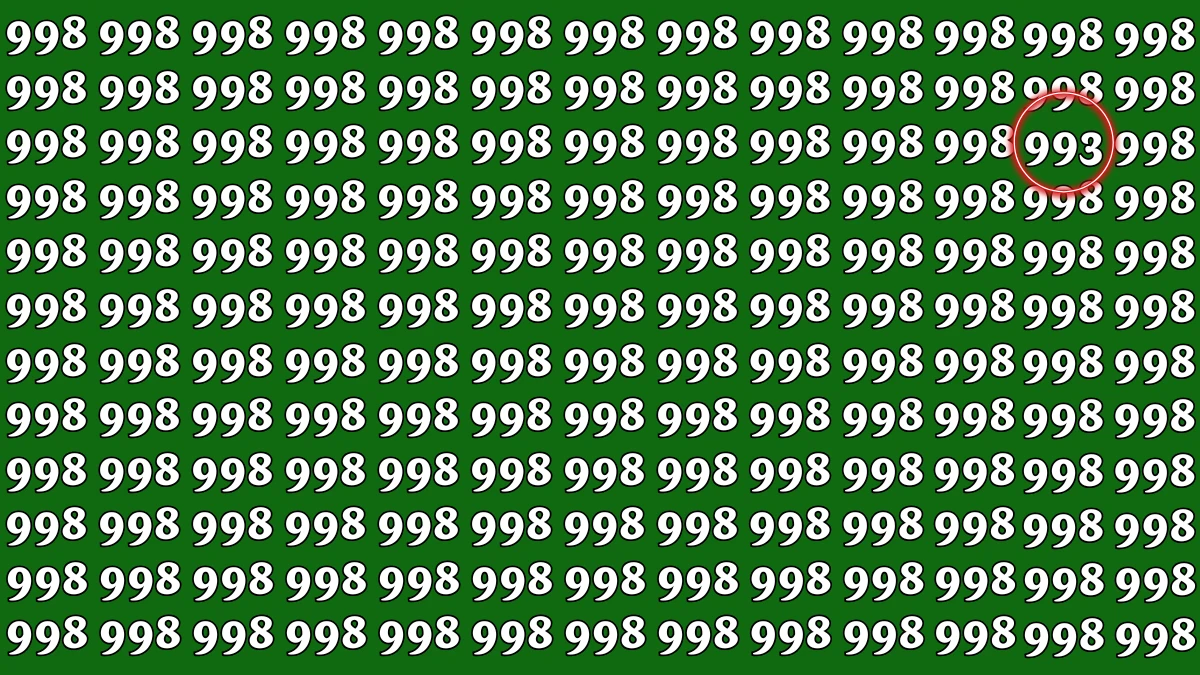 Optical Illusion 8 Seconds Challenge: Only People with Eagle Eyes Can spot the Number 993