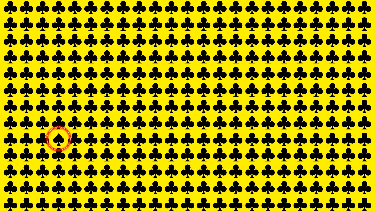 Optical Illusion: Can you Find the Spade among Club in 5 seconds