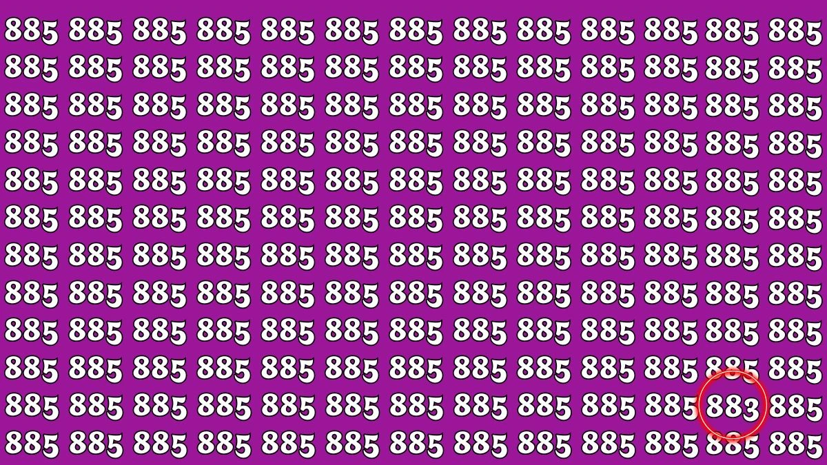 Optical Illusion 8 Seconds Challenge: Only People with Eagle Eyes Can spot the Number 883