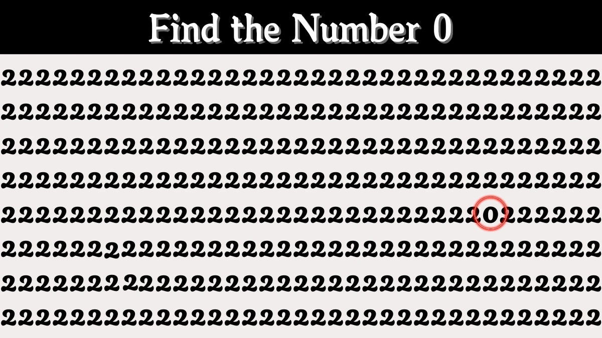 Optical Illusion Eye Test: Within 6 Seconds Spot The Number 0 among 2
