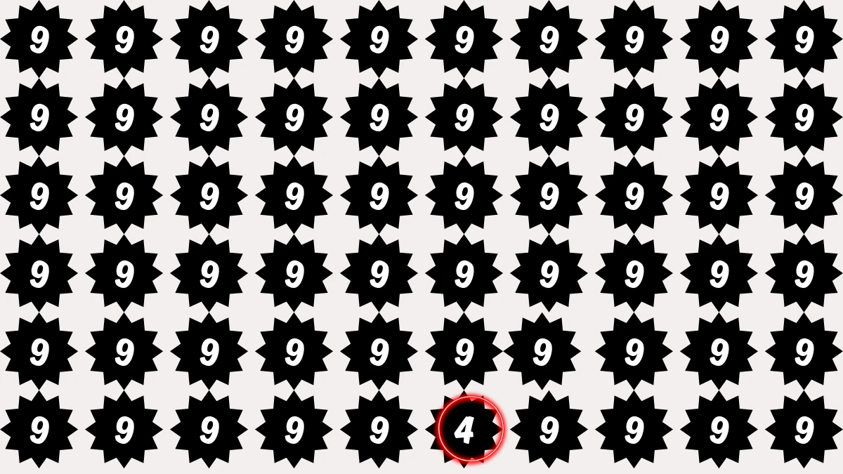 Optical Illusion Eye Test: Within 6 Seconds Spot The Number 4 among 9