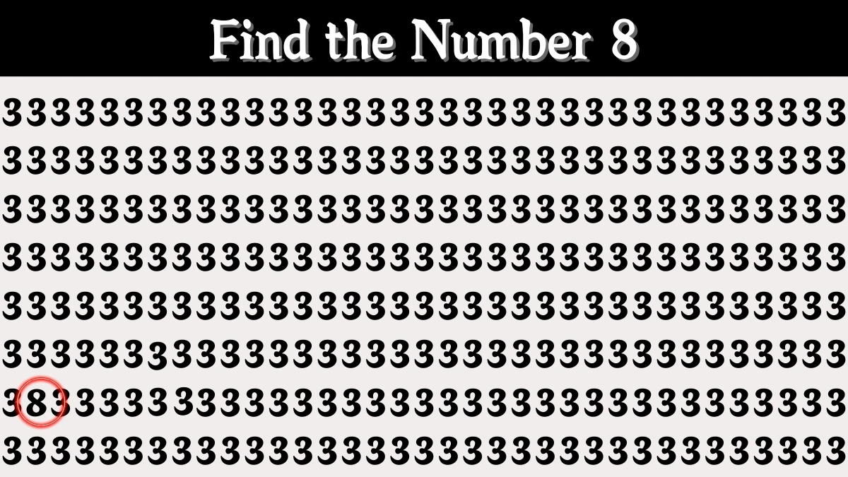 Optical Illusion Eye Test: Within 6 Seconds Spot The Number 8 among 3