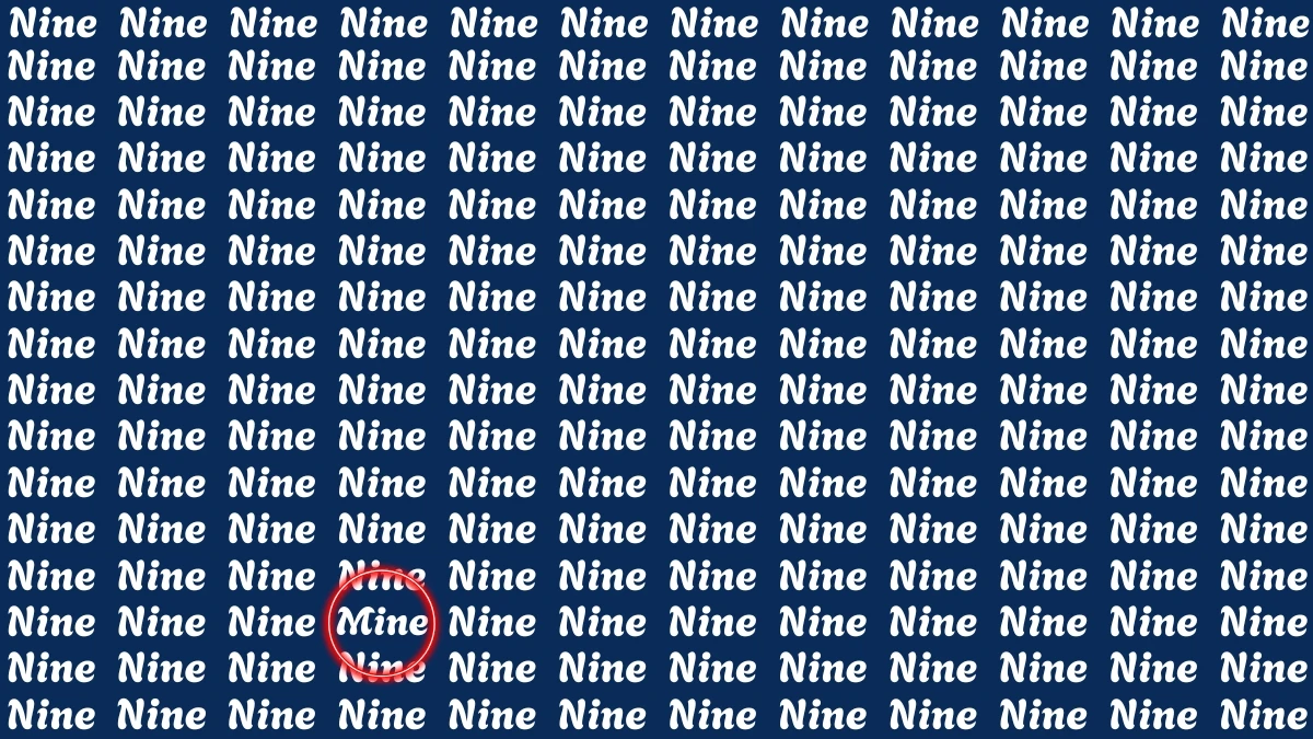 Optical Illusion Eye Test: Within 6 Seconds Spot The Word Mine among Nine