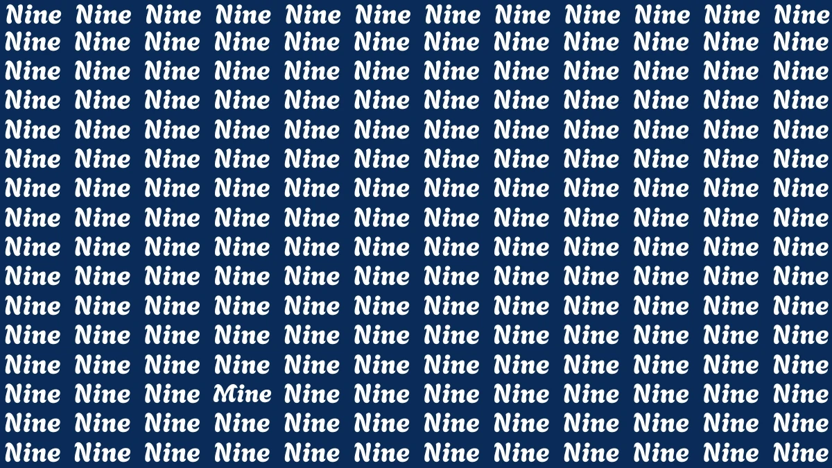 Optical Illusion Eye Test: Within 6 Seconds Spot The Word Mine among Nine
