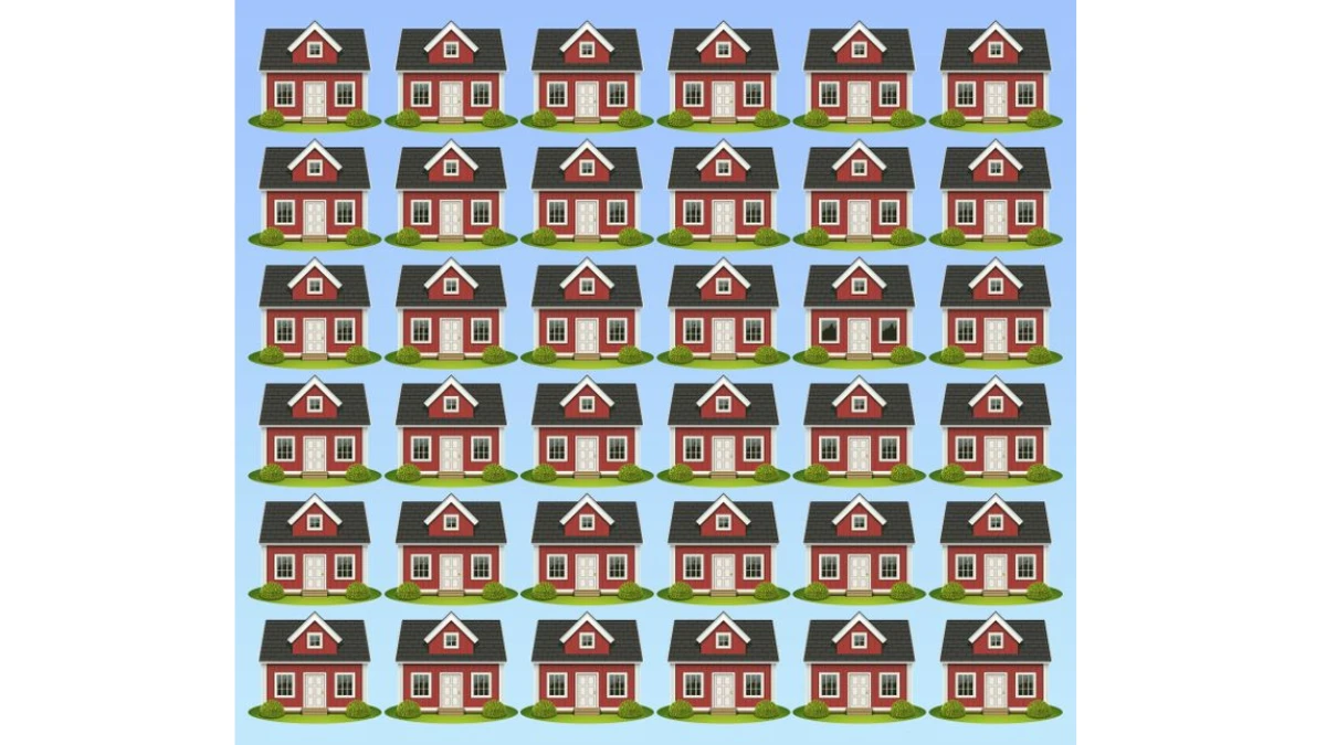 Optical Illusion: If You Have A 200+ IQ Level Then Spot the Odd House within 7 Secs!