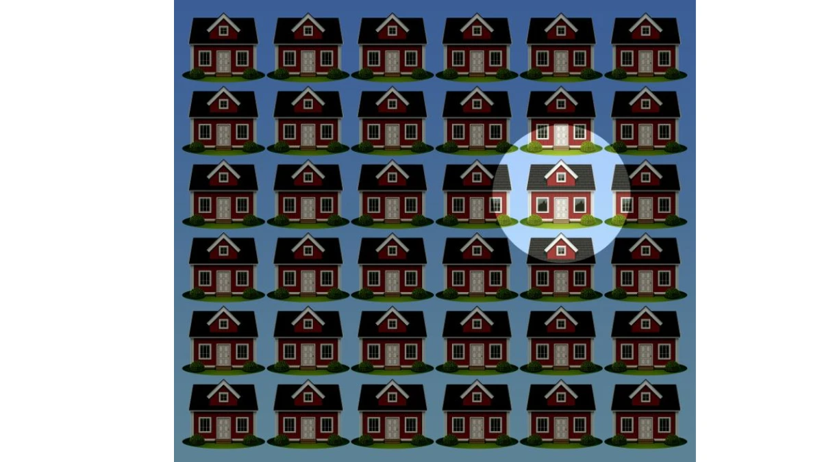 Optical Illusion: If You Have A 200+ IQ Level Then Spot the Odd House within 7 Secs!